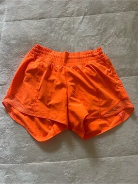 lululemon bright orange shorts